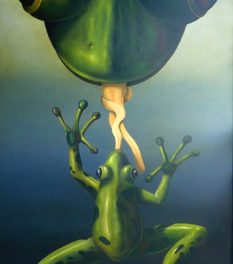 El beso - Óleo sobre chapadur