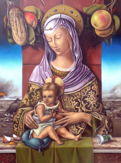 Virgen del Basural (Homenaje a Carlo Crivelli) - Óleo sobre tela