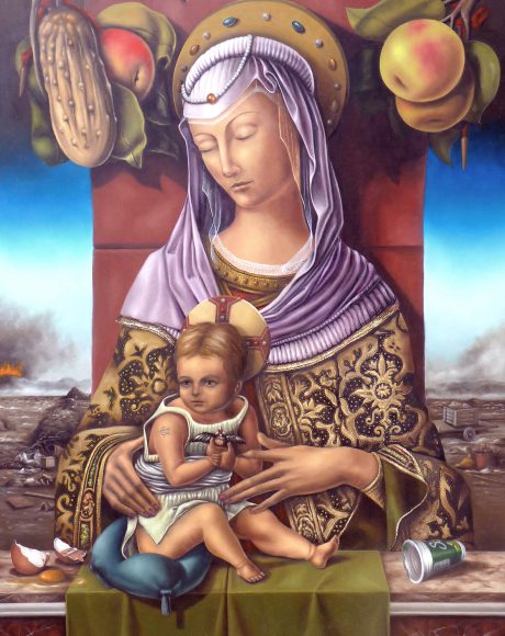 Virgen del Basural (Homenaje a Carlo Crivelli) - Óleo sobre tela